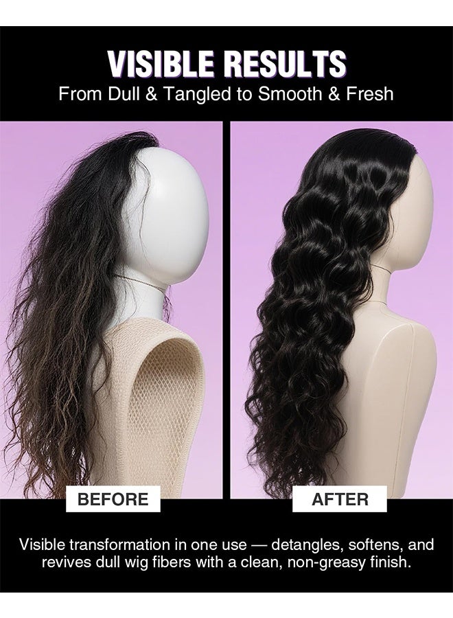 بورك سبراي لفك تشابك الشعر للباروكات، سبراي للعناية بشعر الباروكات الاصطناعية والطبيعية، ناعم ومضاد للتجعد، يرطب ويرتّب، ينظف ويطيل عمر الباروكة، يفك التشابك فورًا، ناعم ويقلل التجعد، 80 مل - Image 2